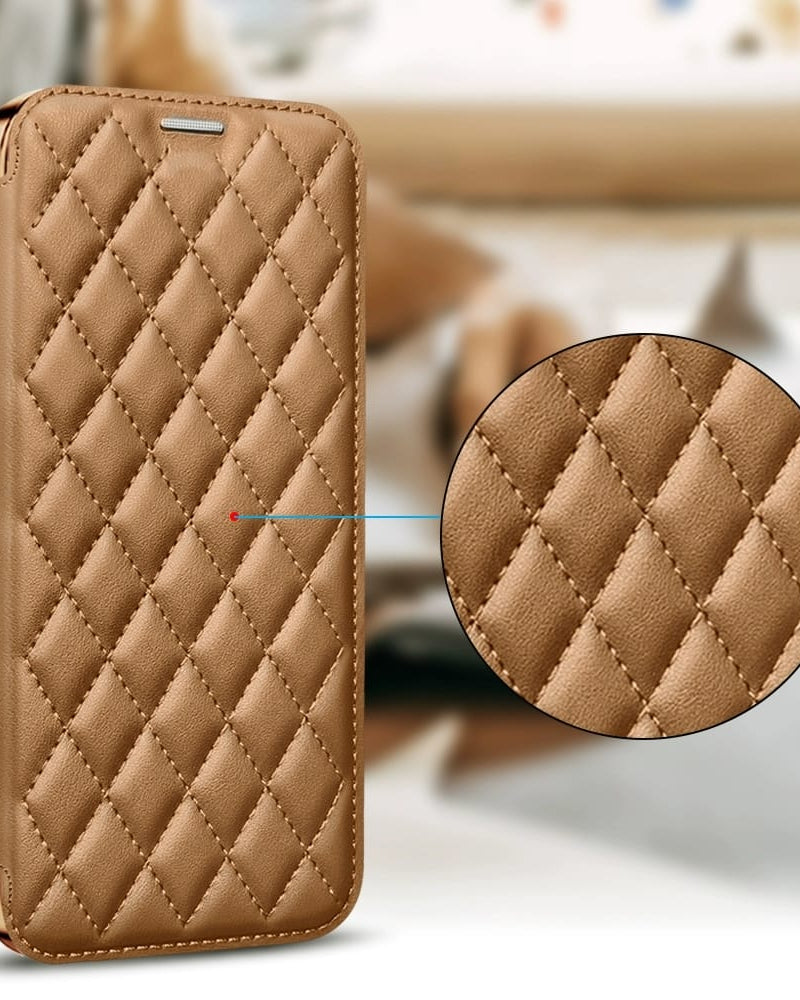 Gold Electroplated Premium Leather Luxury Flip Case iPhone cover – JustAndBest India