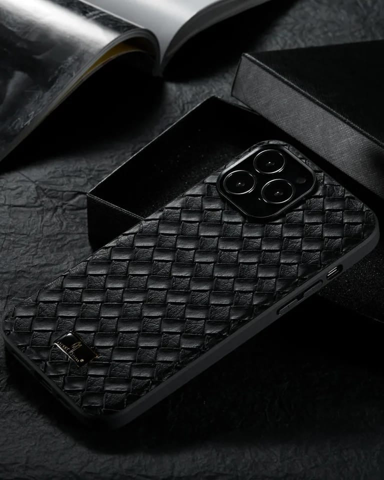 Woven Grid Premium Leather Cover iPhone cover – JustAndBest India