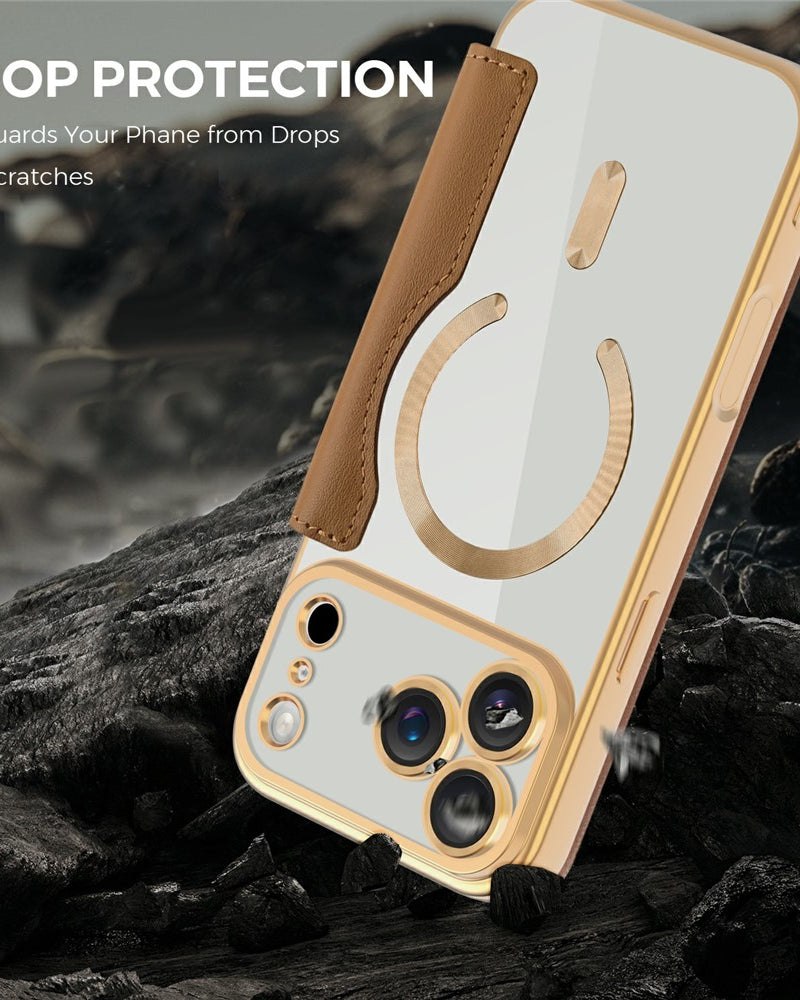 Gold Electroplated Premium Leather Luxury Flip Cover iPhone cover – JustAndBest India