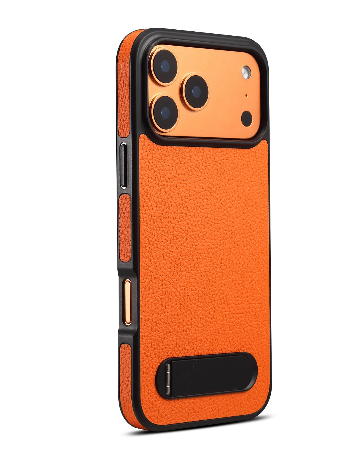 Cosmic Orange Leather Kickstand Cover – phone accessory by JustAndBest India
