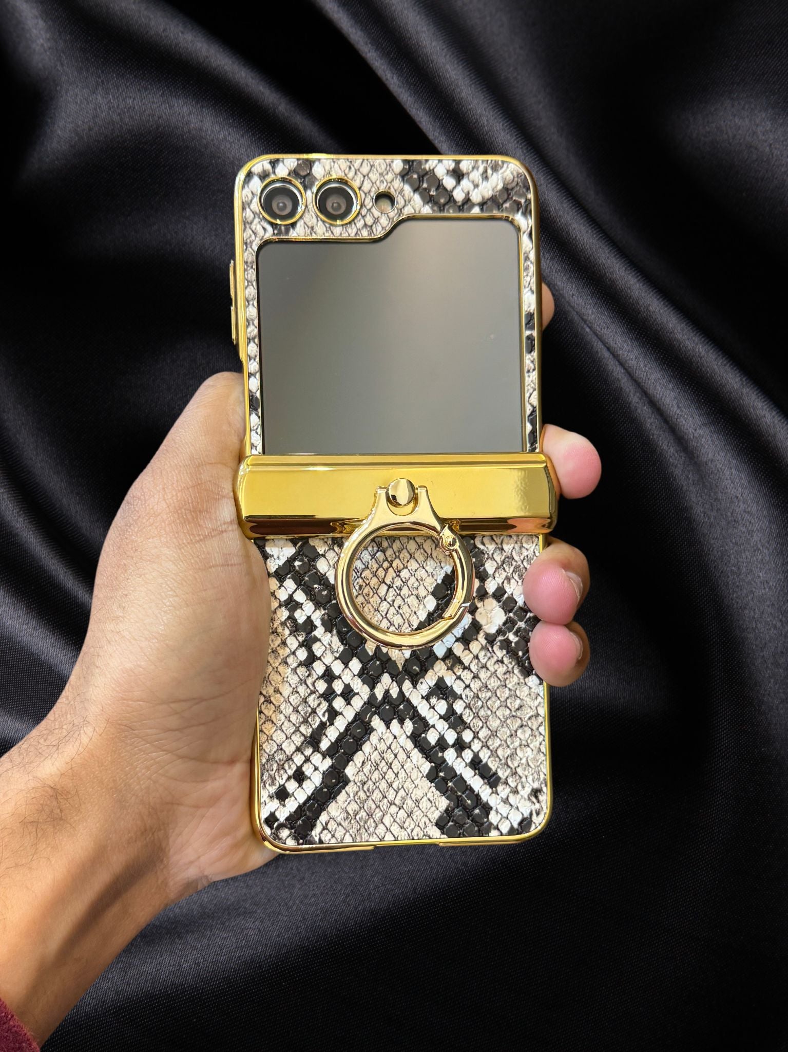 Gold Electroplated Python Leather Luxury Case iPhone cover – JustAndBest India
