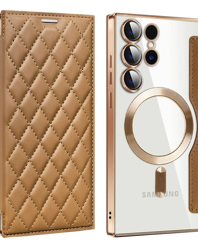 Diamond Pattern Premium Leather Luxury Flip Cover iPhone cover – JustAndBest India