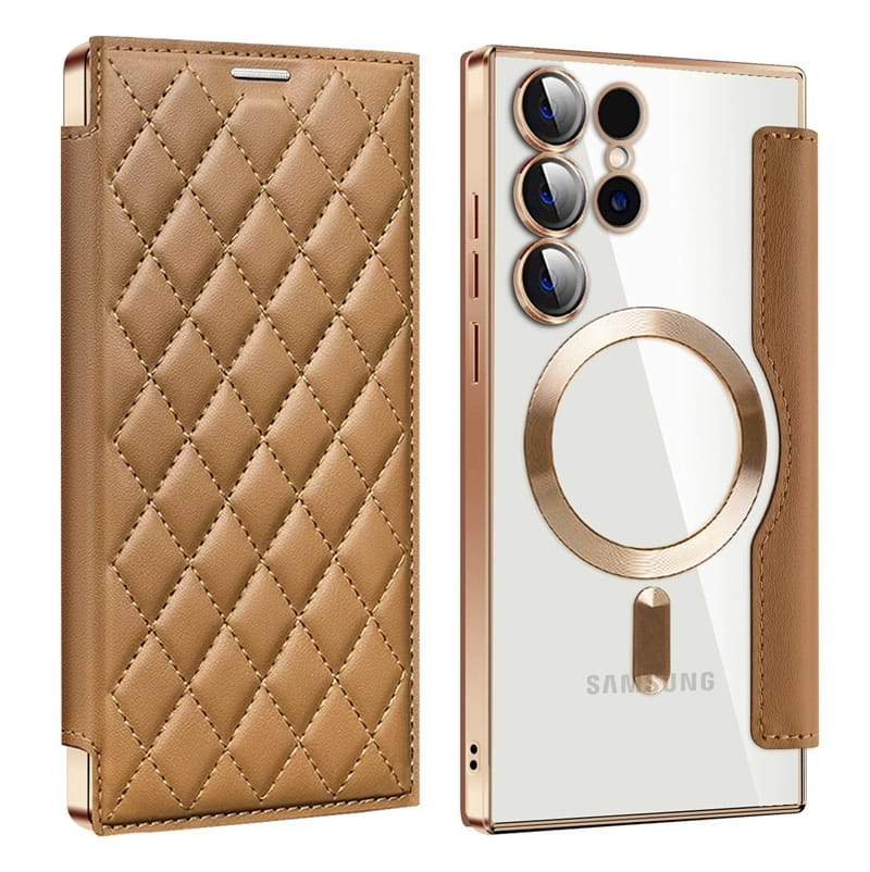 Diamond Pattern Premium Leather Luxury Flip Cover iPhone cover – JustAndBest India