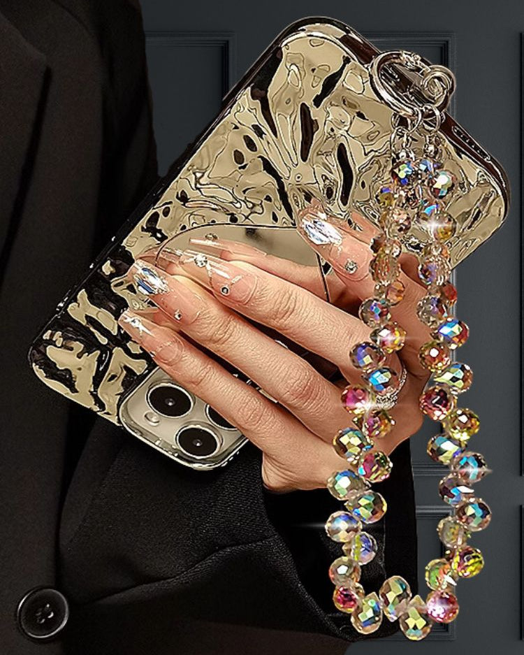 Aurora Effect Crystals Luxury Phone Charm - slim profile