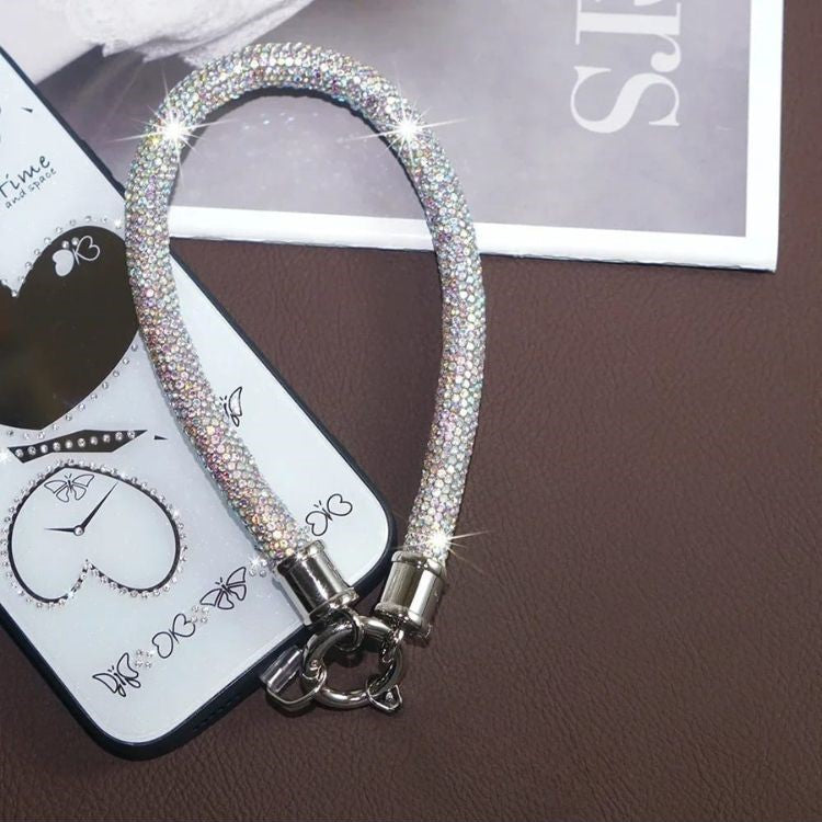 Elegant Diamond Rhinestones Phone Charm Lanyard – phone accessory by JustAndBest India
