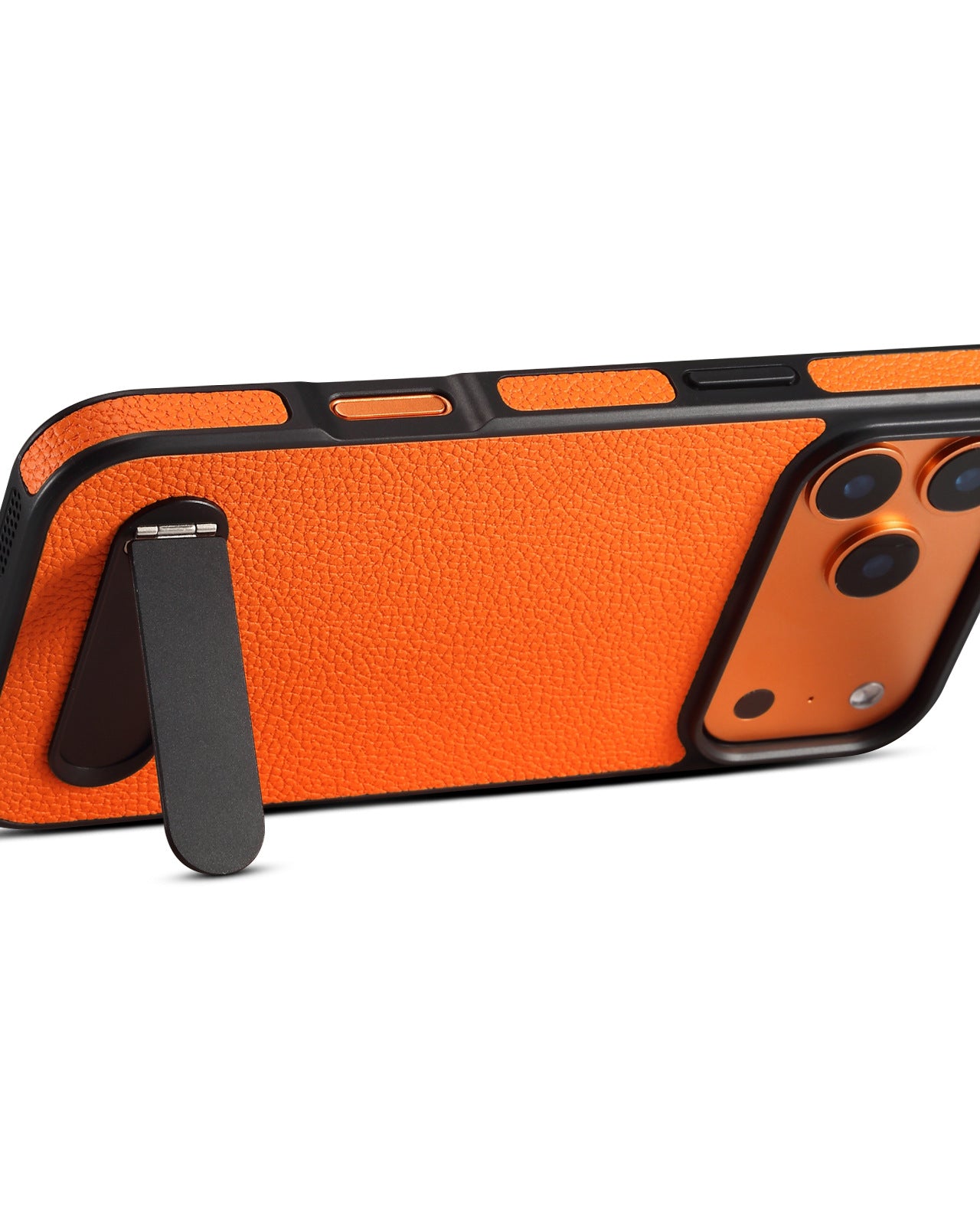 Cosmic Orange Leather Kickstand Cover – phone accessory by JustAndBest India