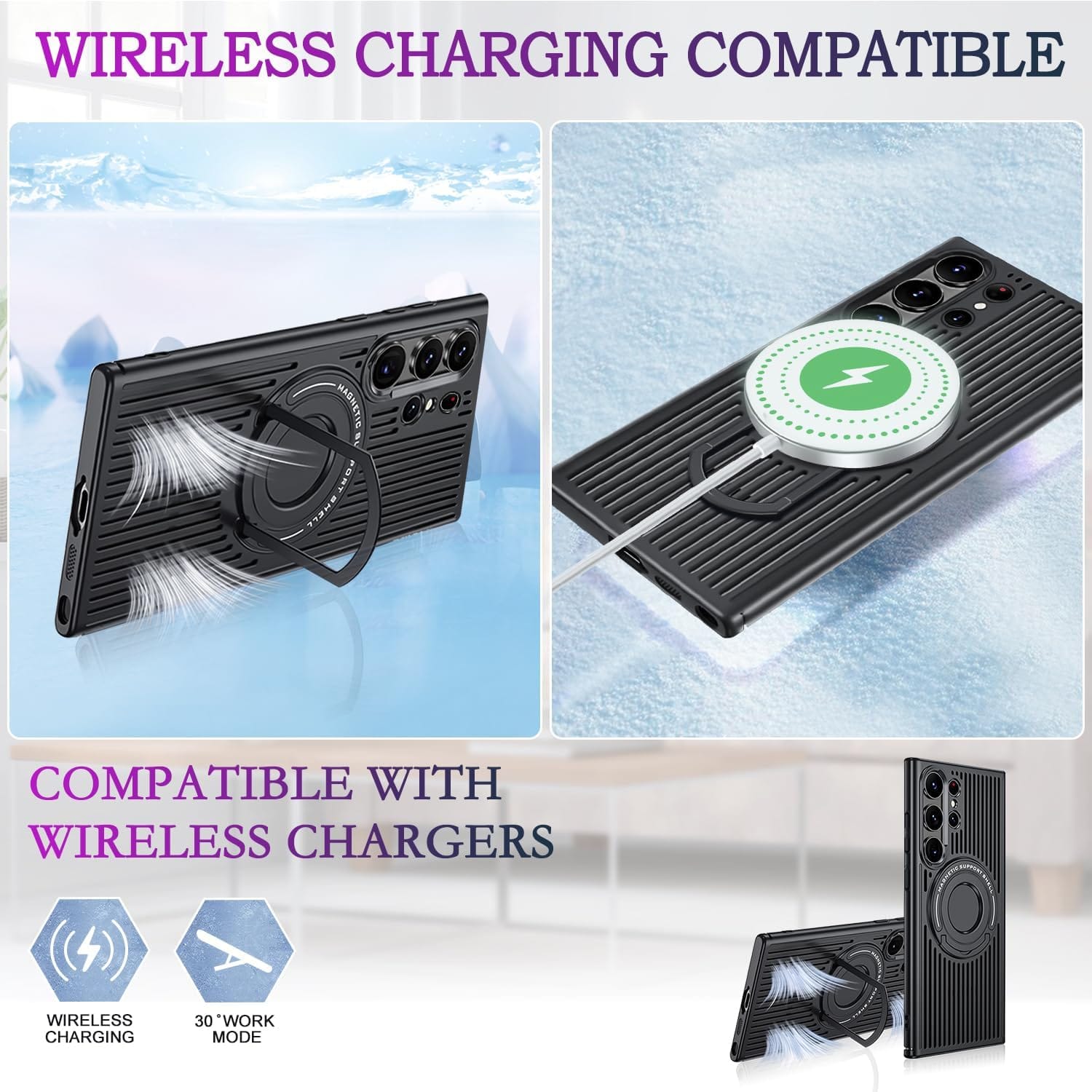 Samsung Galaxy S24 Heat Dissipation ic Stand Cover - colour options