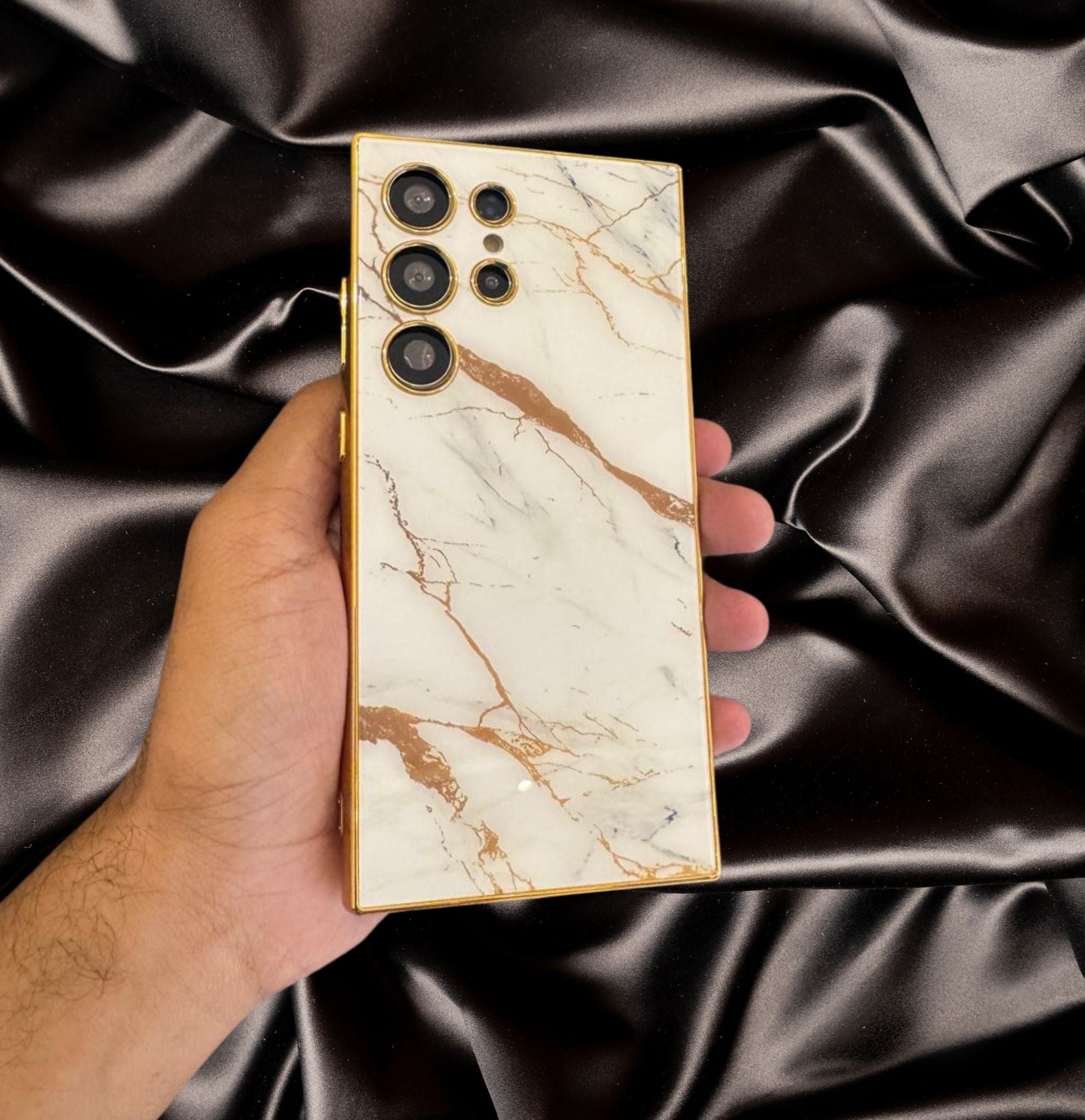 Premium Marble Pattern Gold Electroplated Cover iPhone cover – JustAndBest India