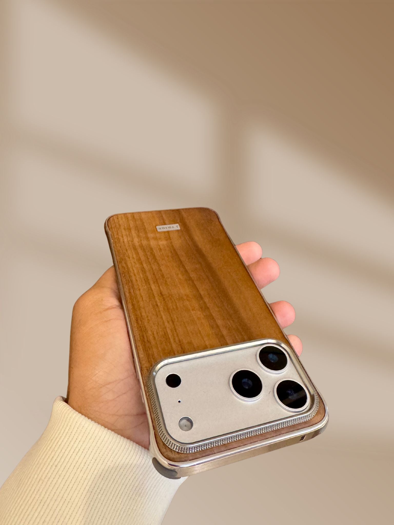 iPhone 17 Series Wooden Slim Metallic Cover - protective case detail