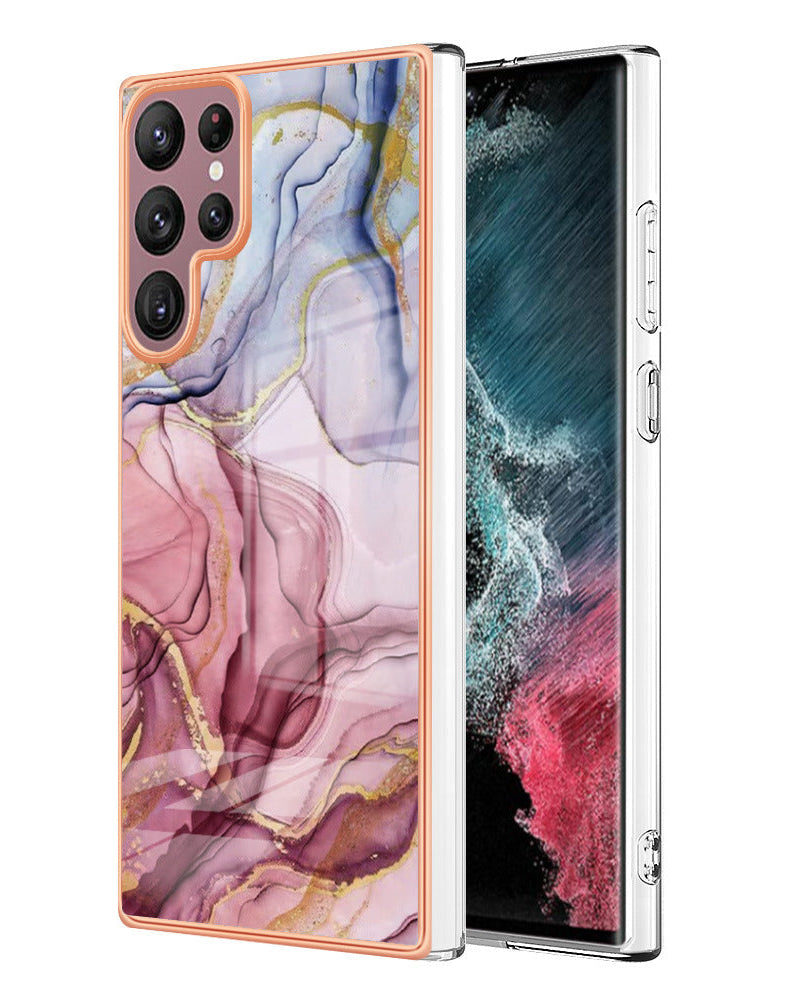 Samsung Galaxy S21 FE Glossy Marble Pattern Case - phone case