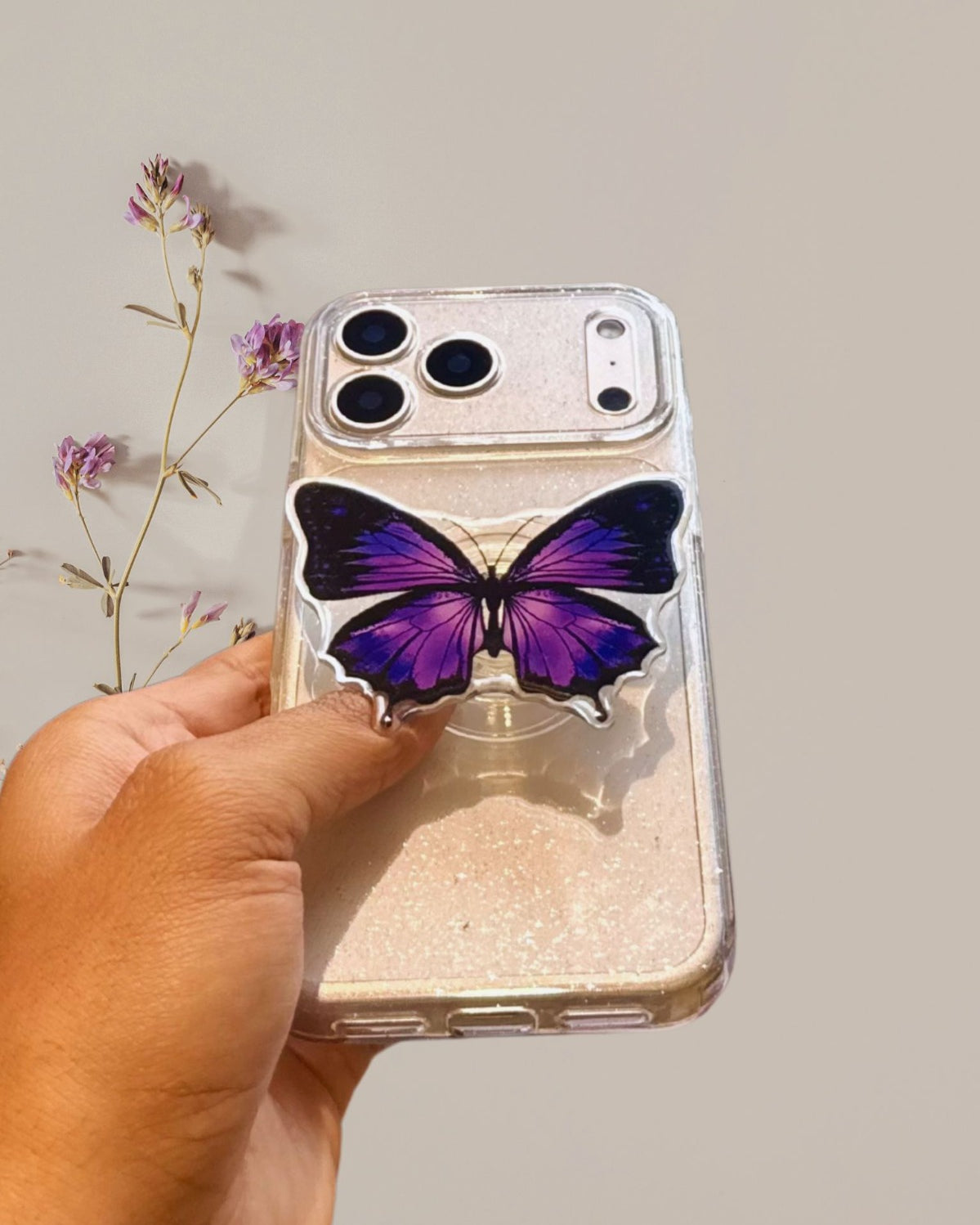 Butterfly Phone Gripper Holder - slim profile