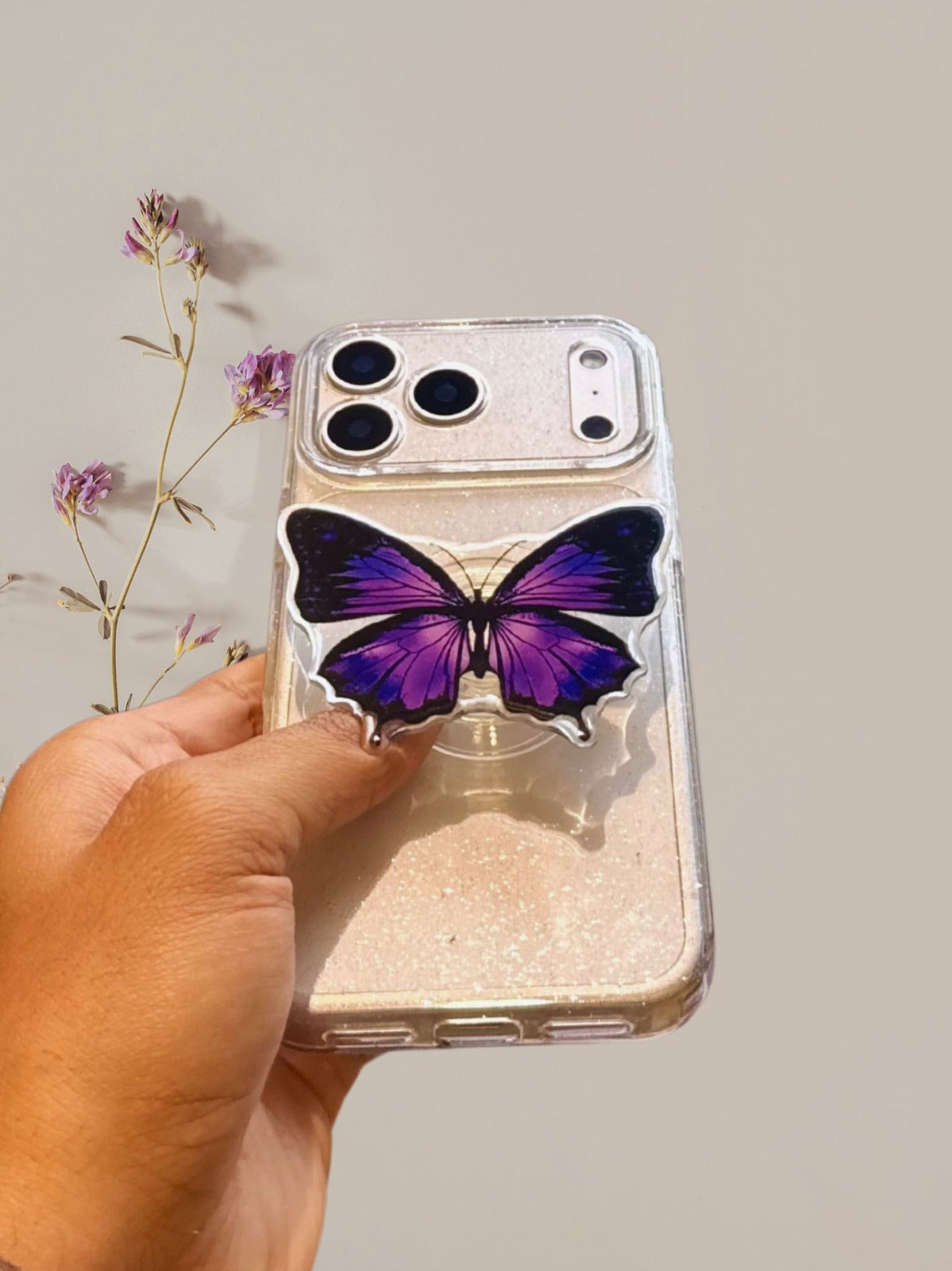 Butterfly Phone Gripper Holder - slim profile