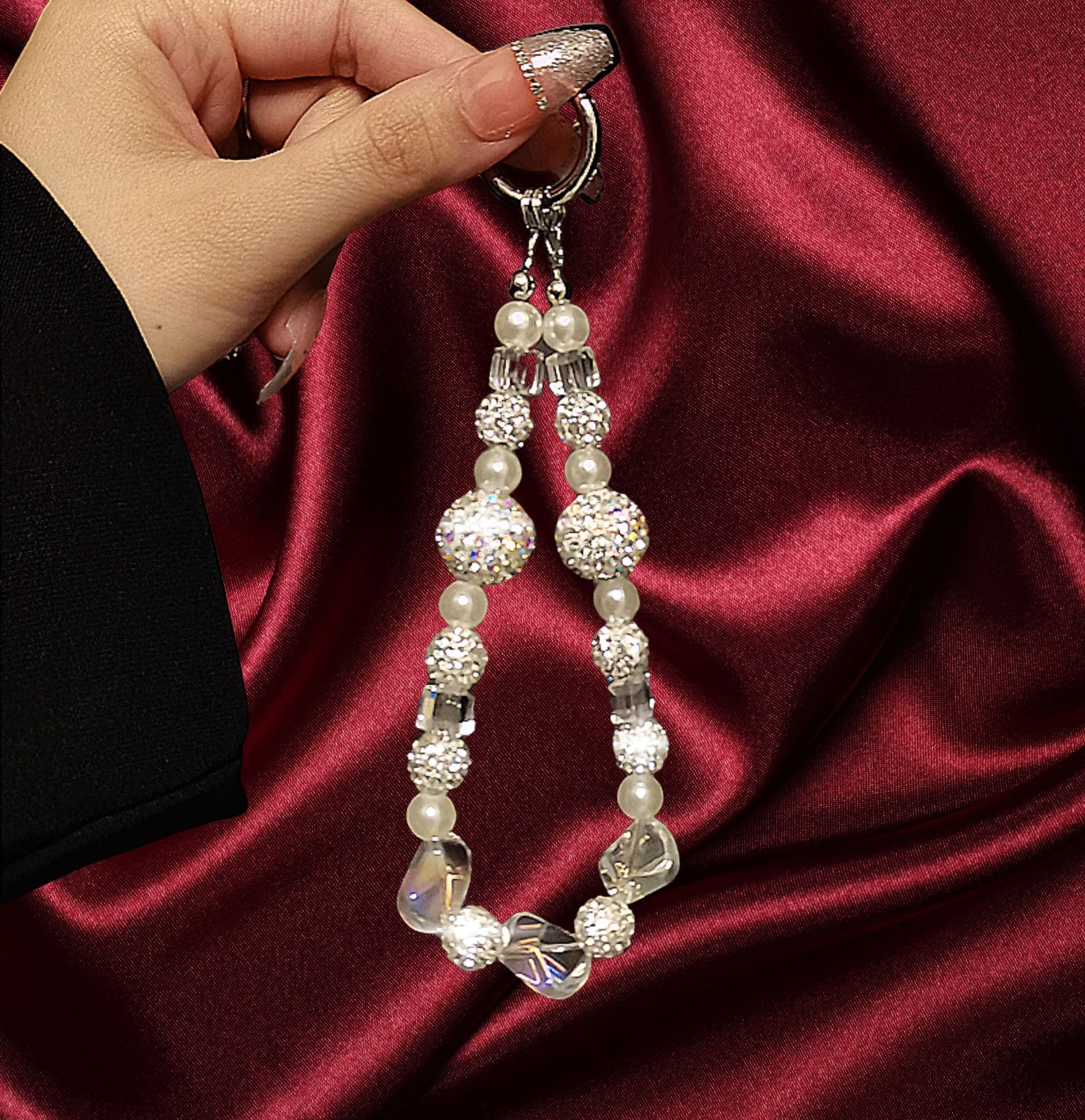 Luxury Pearls and Stones Phone Charm for Default Title - slim profile