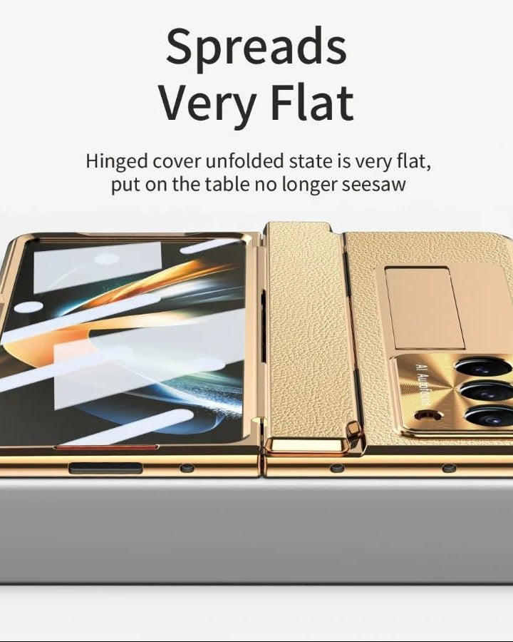 Samsung Galaxy Z Fold 6 Champagne Gold Electroplated Leather Cover - colour options