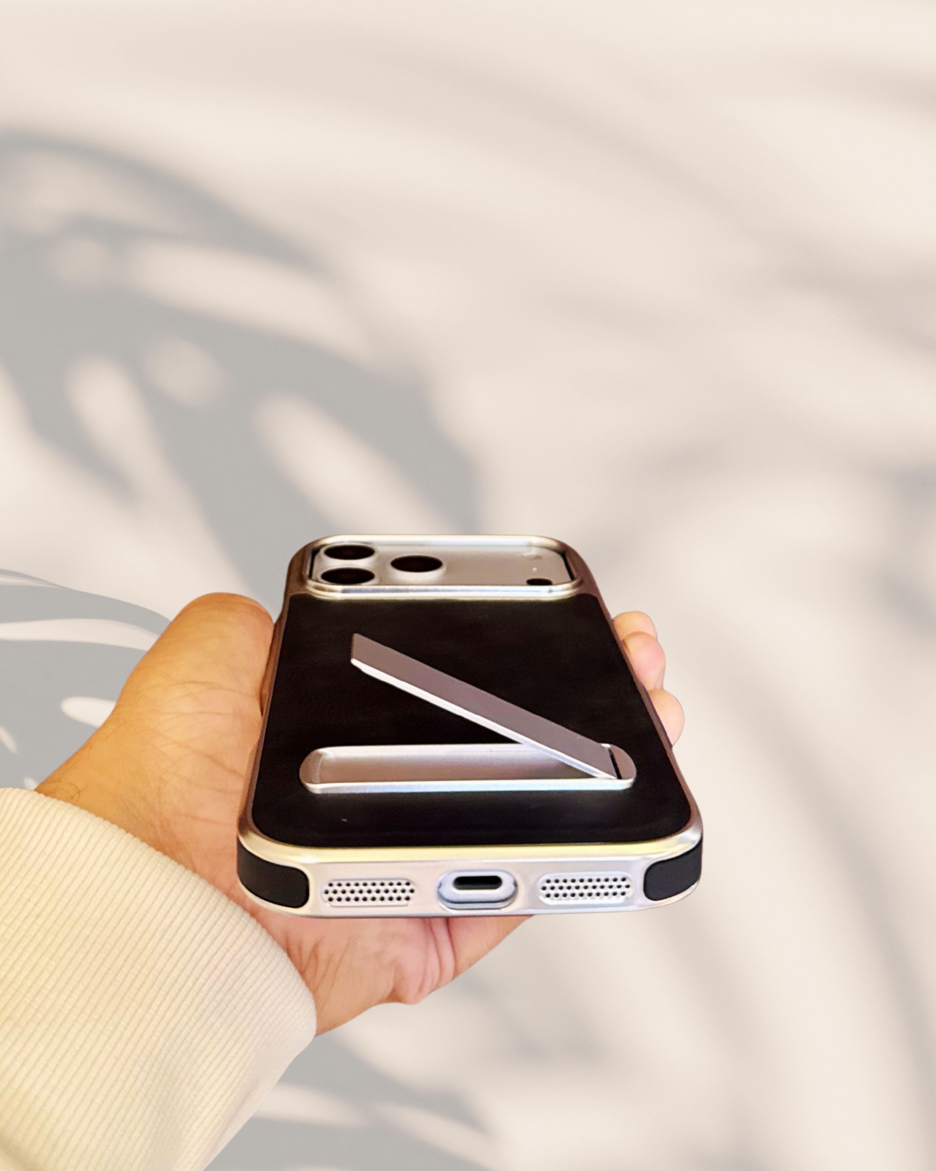 Alcantara Leather Kickstand Luxury Cover – phone accessory by JustAndBest India