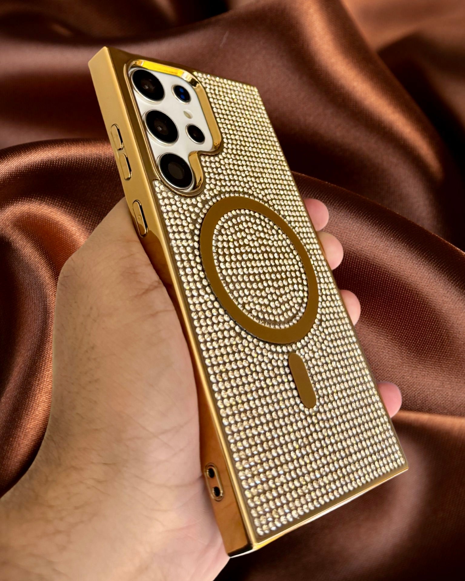 Bling Samsung case with gold accents