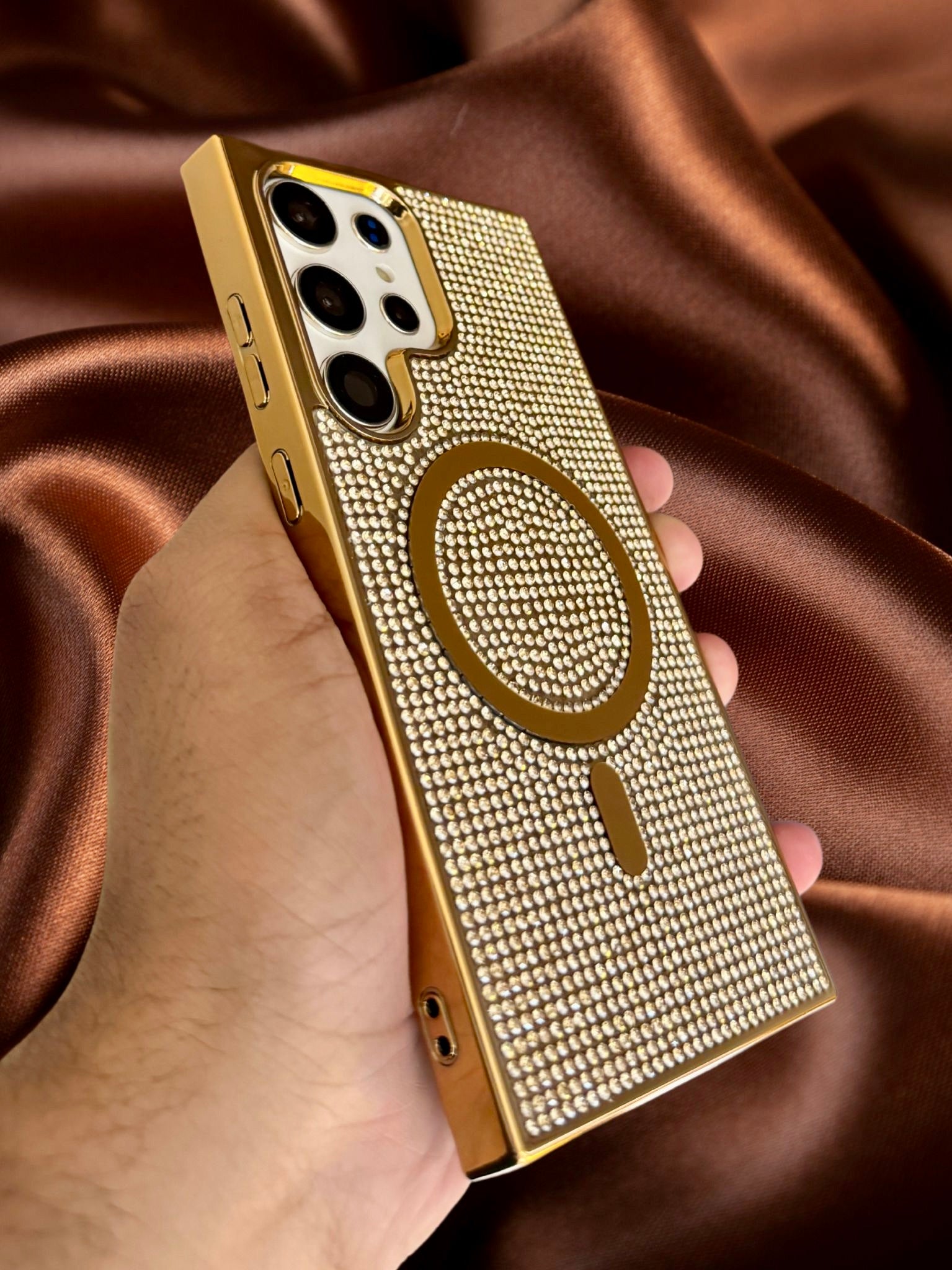 Bling Samsung case with gold accents