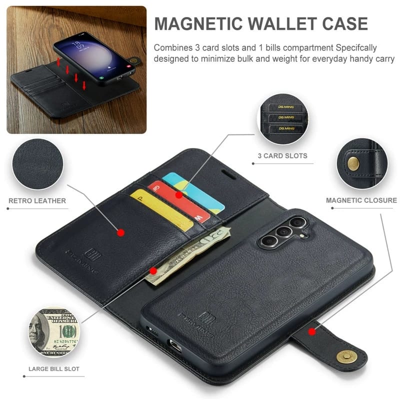 Samsung Galaxy S25 Series Two-In-One Wallet Style Leather Flip Cover - protective case detail