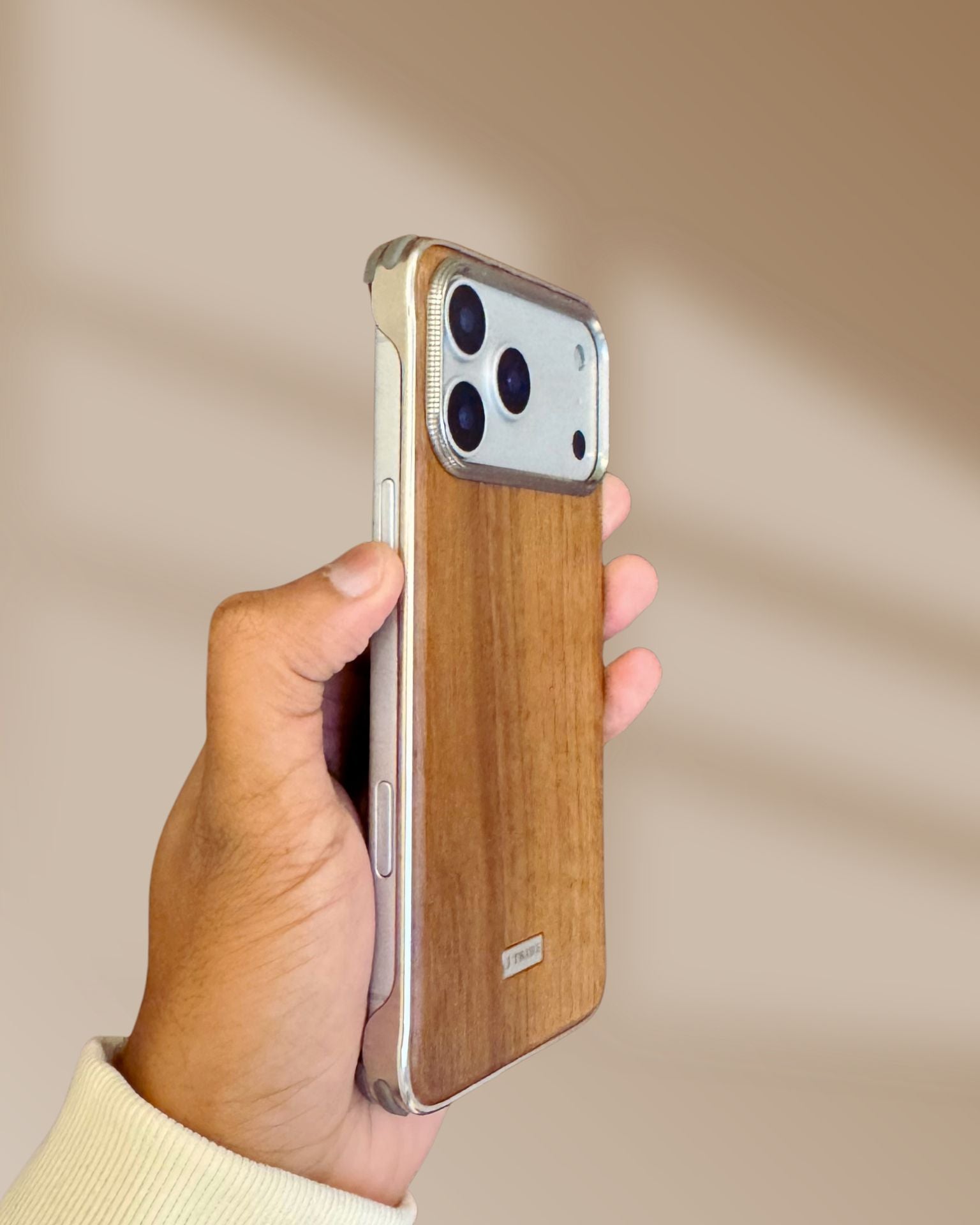Real Wooden Slim Metallic Cover iPhone cover – JustAndBest India