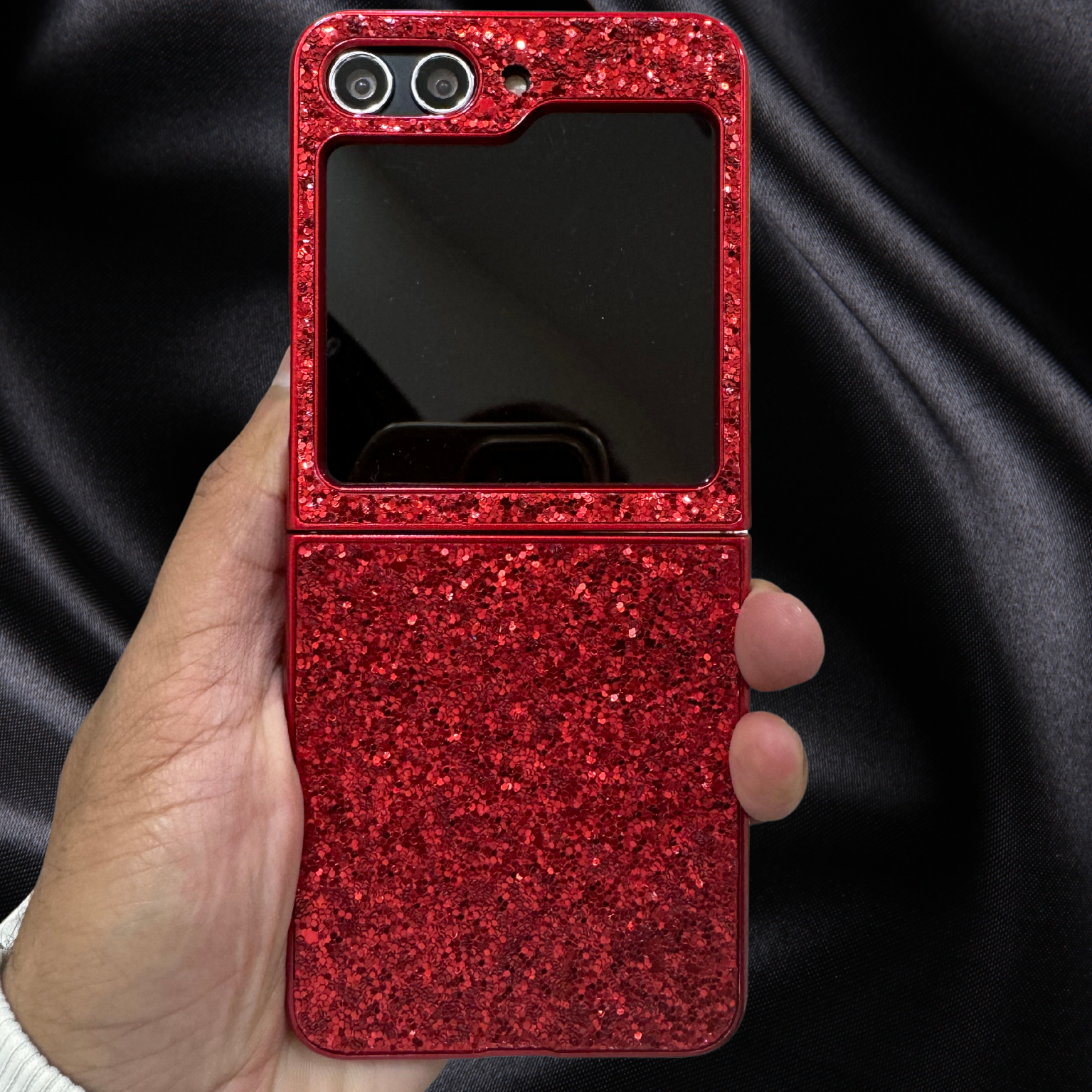 red glitter cover z flip 5