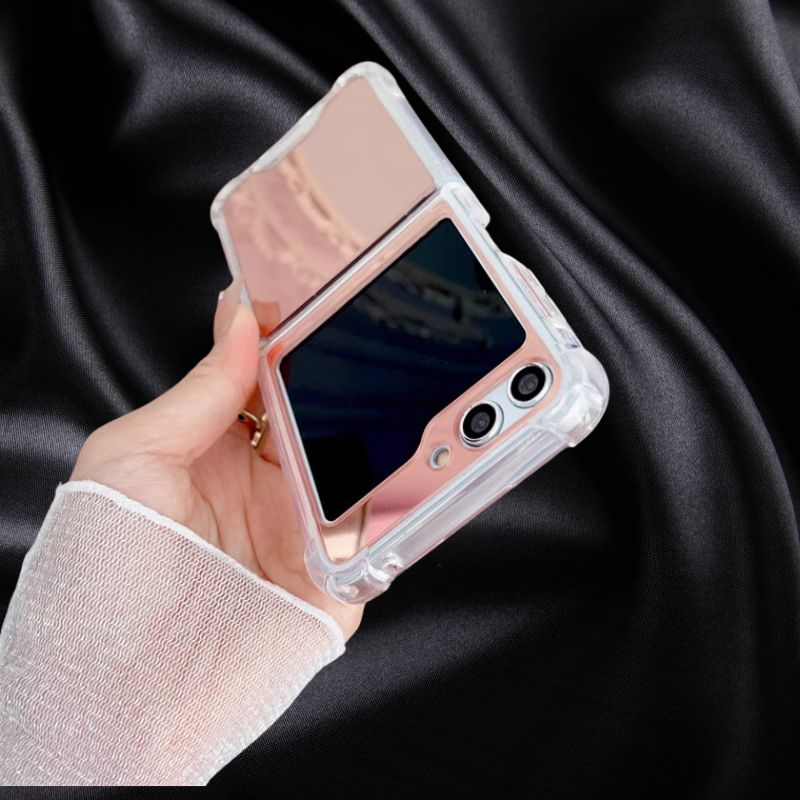 Samsung Galaxy Z Flip 5 Rose Gold Mirror Shockproof Cover - protective case detail