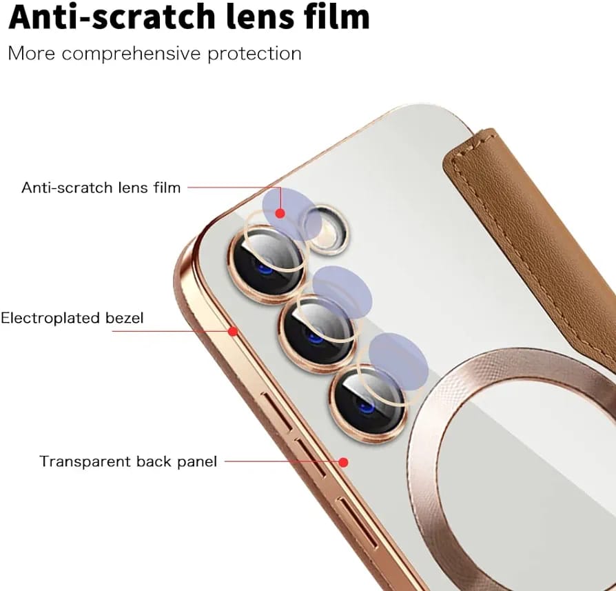 Gold Electroplated Premium Leather Luxury Flip Case iPhone cover – JustAndBest India