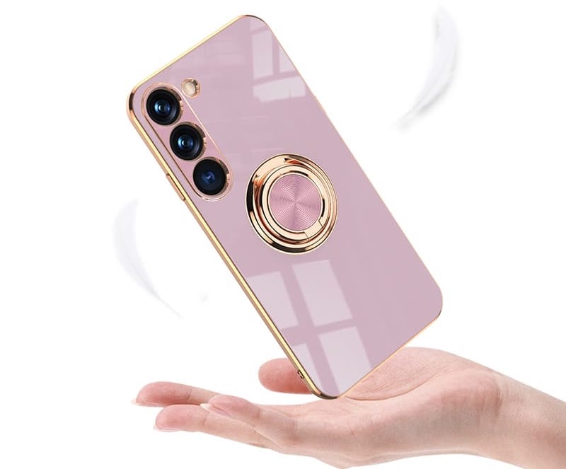 Samsung Galaxy S25 Series Gold Electroplated Ring Holder Cover - protective case detail
