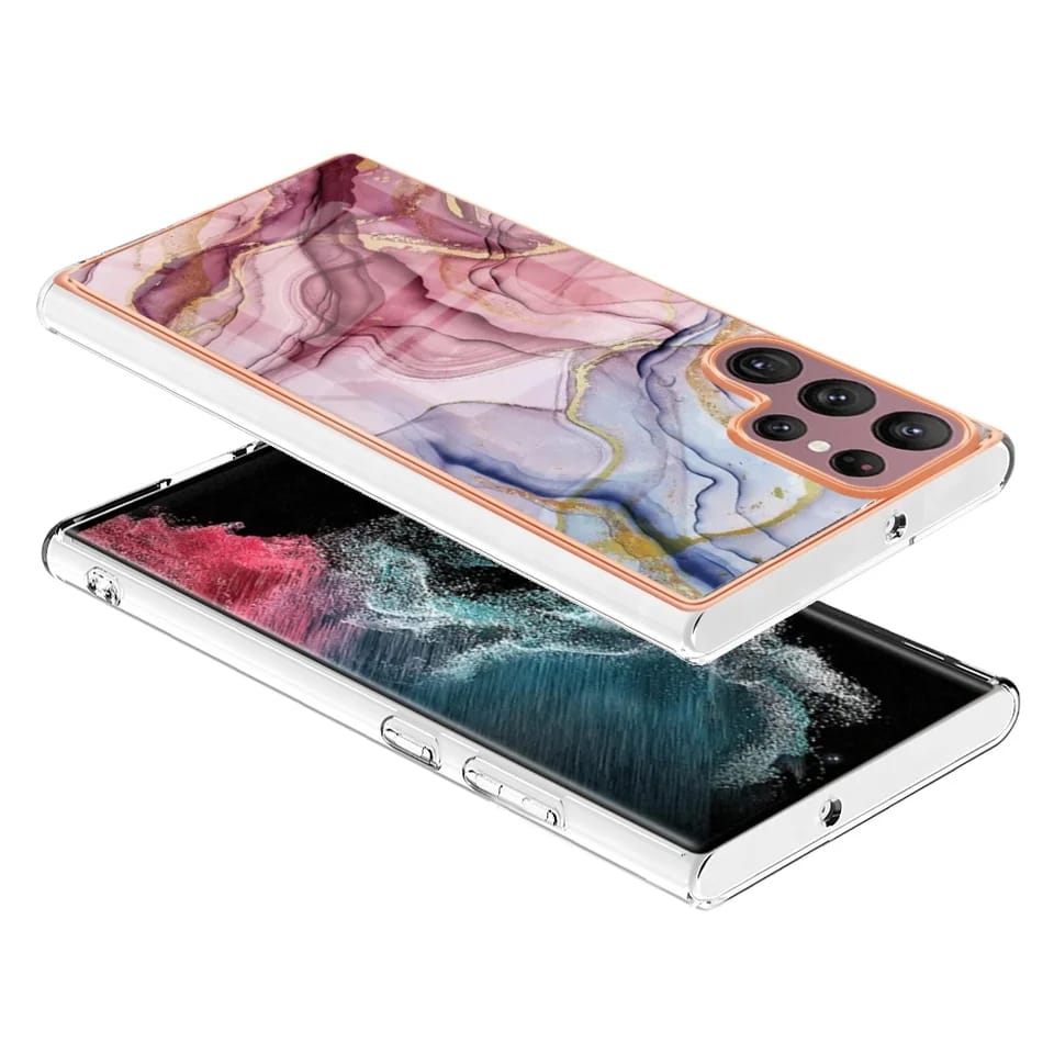 Samsung Galaxy S22 Series Glossy Marble Pattern Case - slim profile