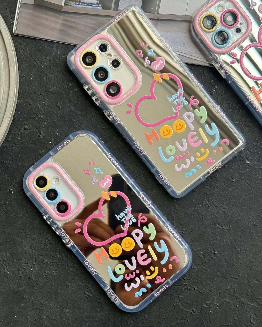 Cute Happy Heart Mirror Cover iPhone cover – JustAndBest India