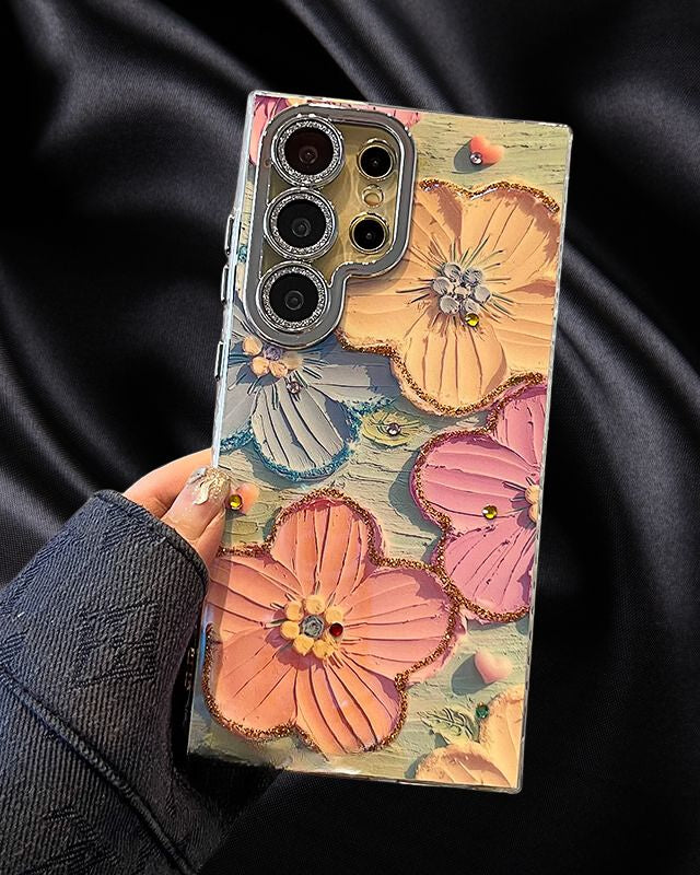 Cute Floral Glossy Glitter Cover iPhone cover – JustAndBest India