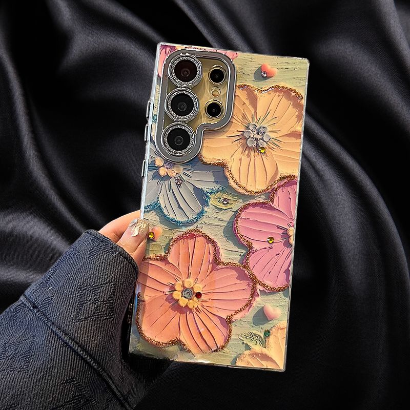 Cute Floral Glossy Glitter Cover iPhone cover – JustAndBest India