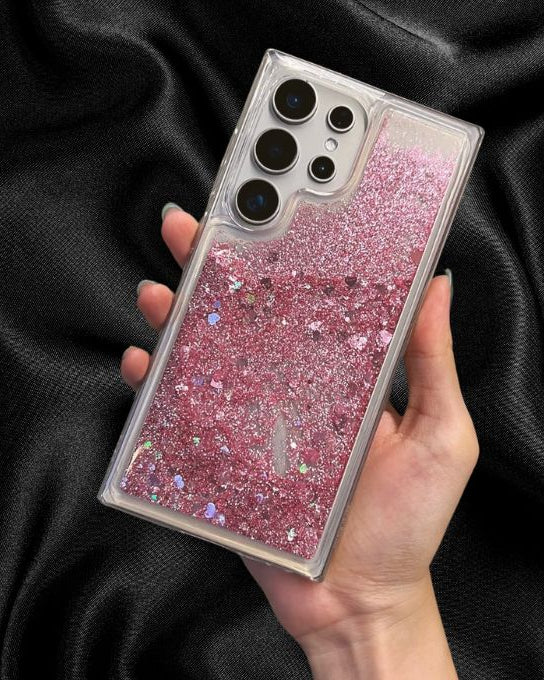 Elegant Moving Hearts Glitter Quicksand Cover iPhone cover – JustAndBest India