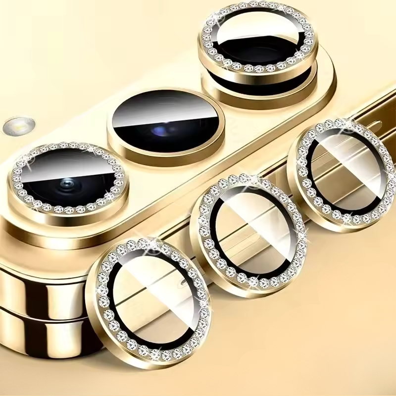 Samsung Galaxy Z Fold 6 Gold Diamond Stones Camera Lens Protectors