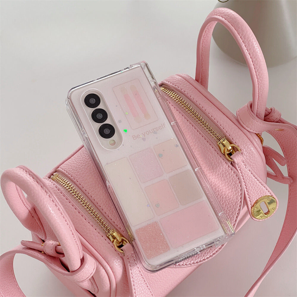 Samsung Galaxy Z Fold 3 Makeup Blocks Glitter Cover (with ) - protective case detail