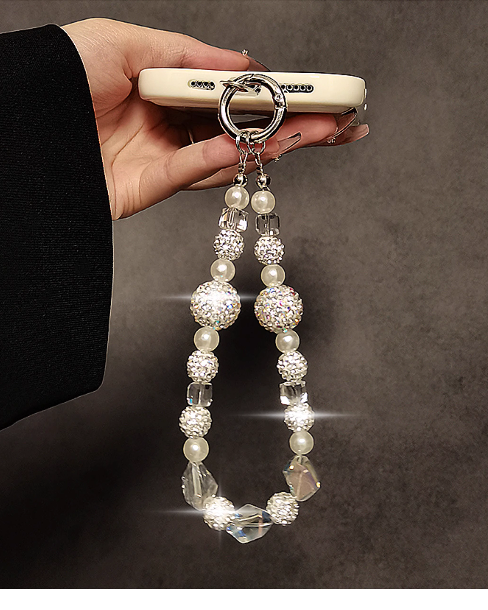 Luxury Pearls and Stones Phone Charm for Default Title - colour options