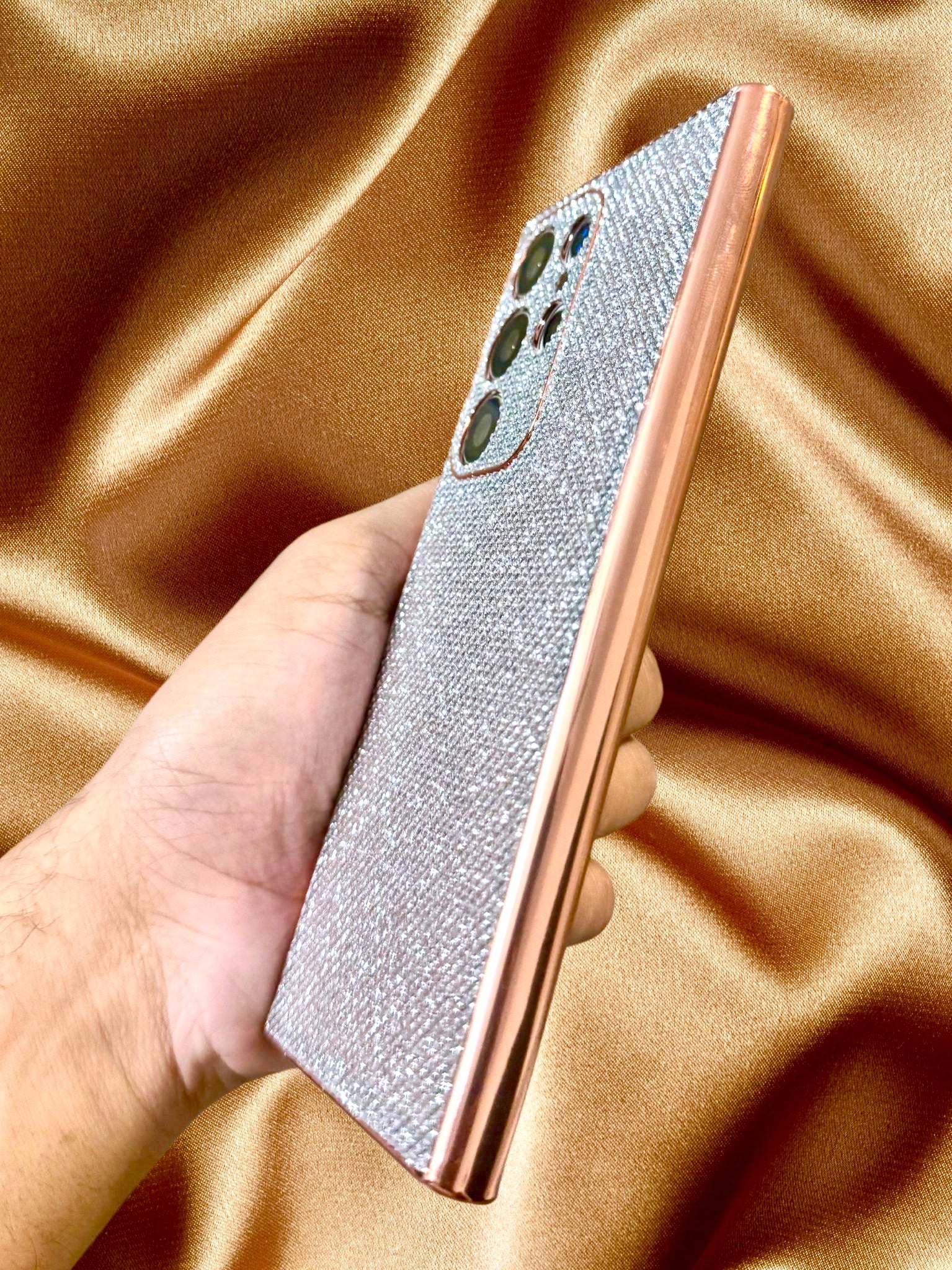 Samsung Galaxy S24 Zazzy Bling Glitter 3D Diamond Pattern Cover - lifestyle