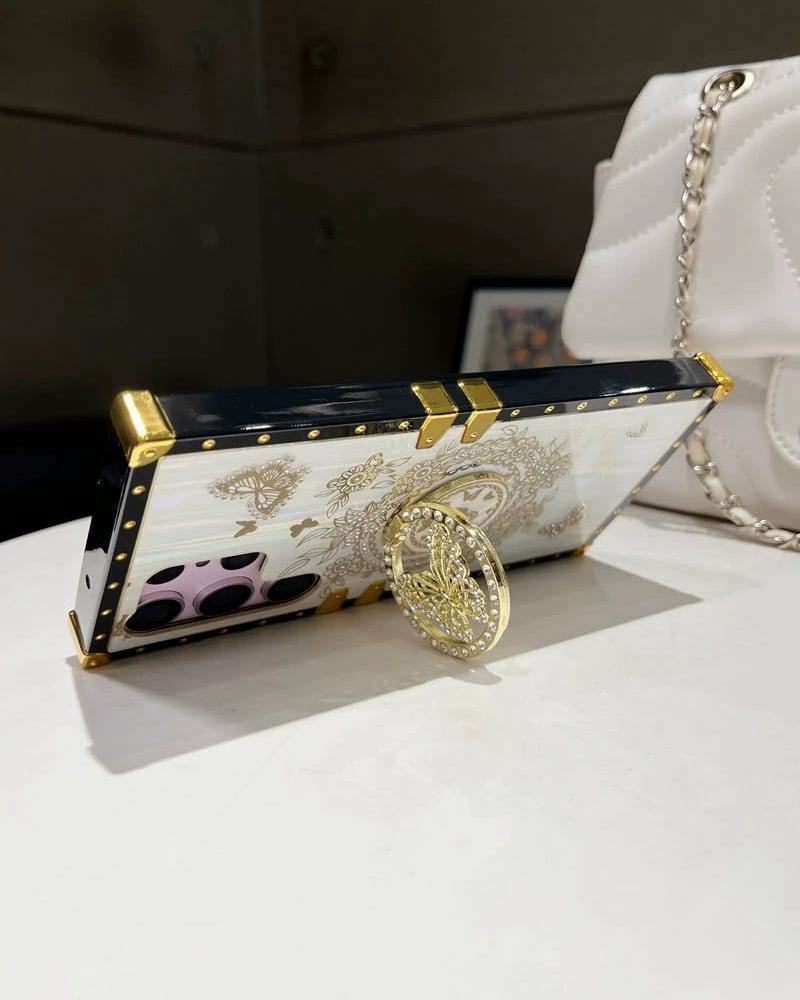 Zazzy Butterfly Rhinestones Ring Holder Luxury Cover – phone accessory by JustAndBest India