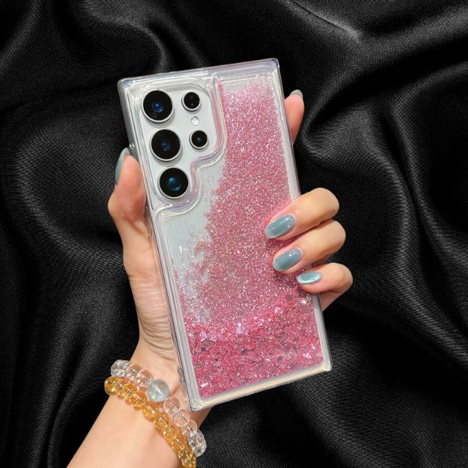 Samsung Galaxy S26 Moving Hearts Glitter Quicksand Cover