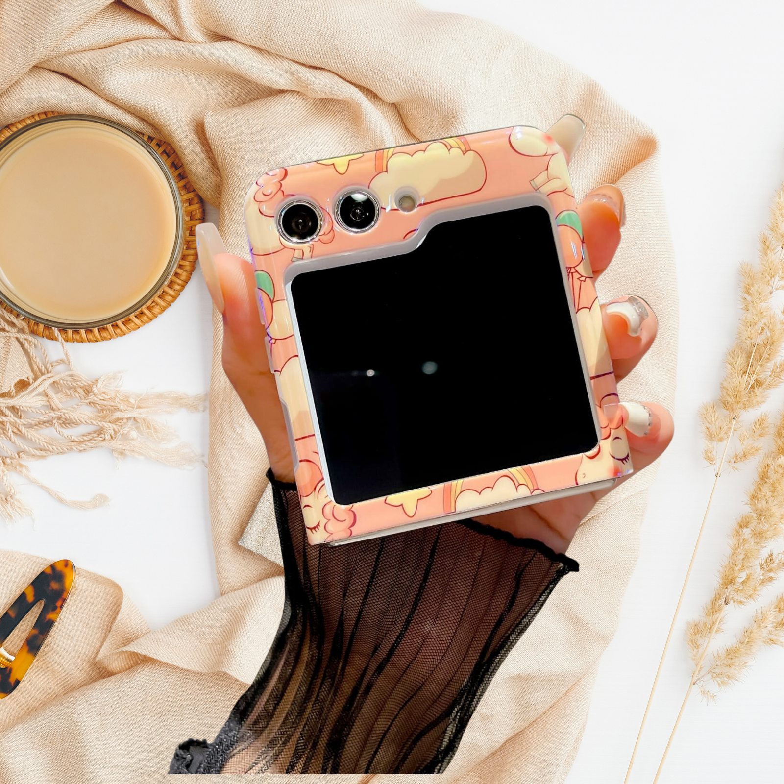 Samsung Galaxy Z Flip 5 Rainbow Unicorn Shining Cover - slim profile