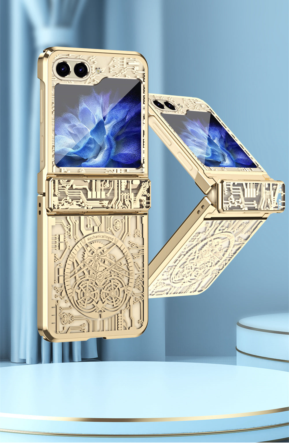 Samsung Galaxy Z Flip 5 Gold Electroplated Cricuit Cover - case features