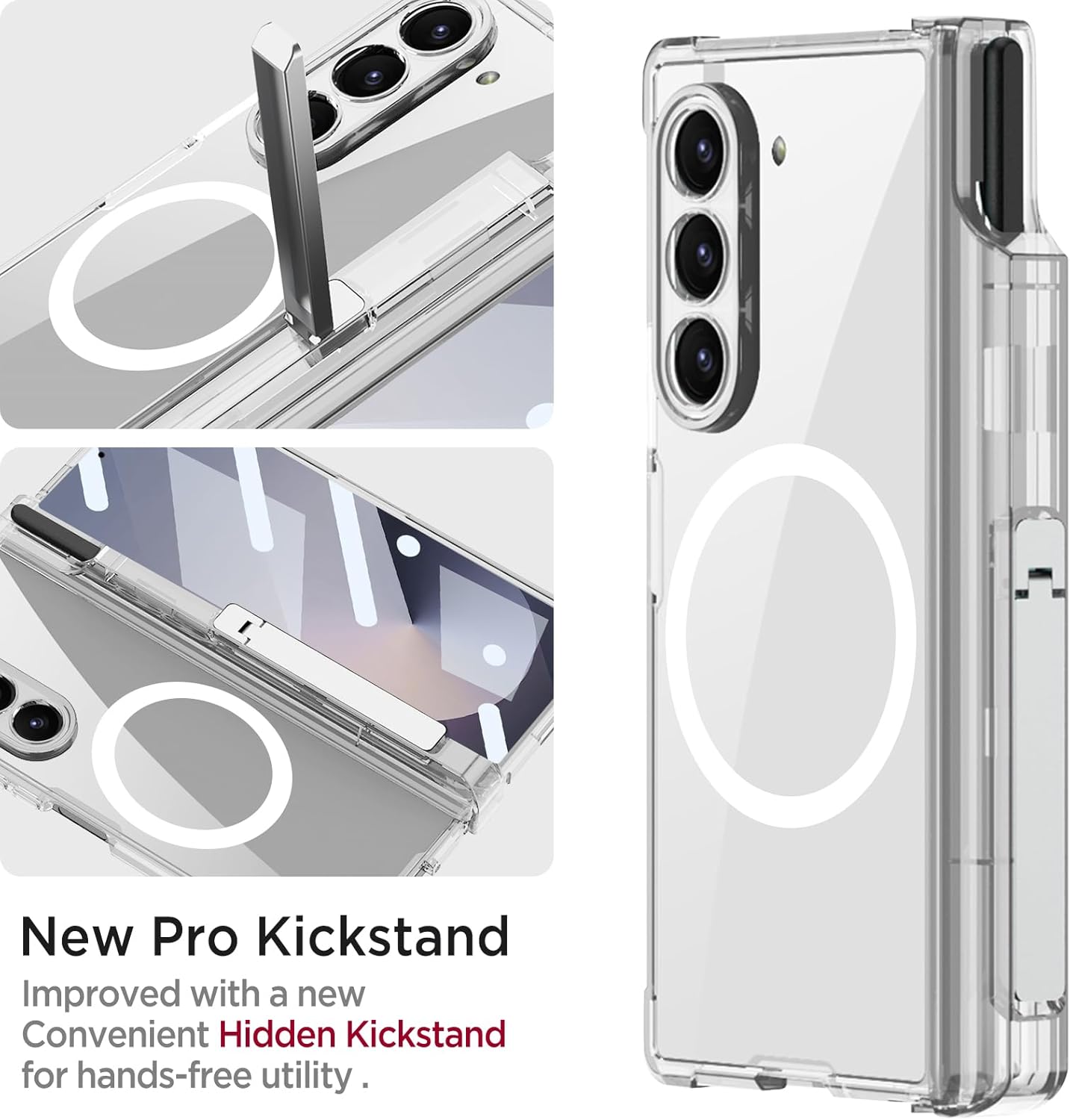 Samsung Galaxy Z Fold 5 Air Cushioned Transparent Cover (and Hinge Pro - protective case detail