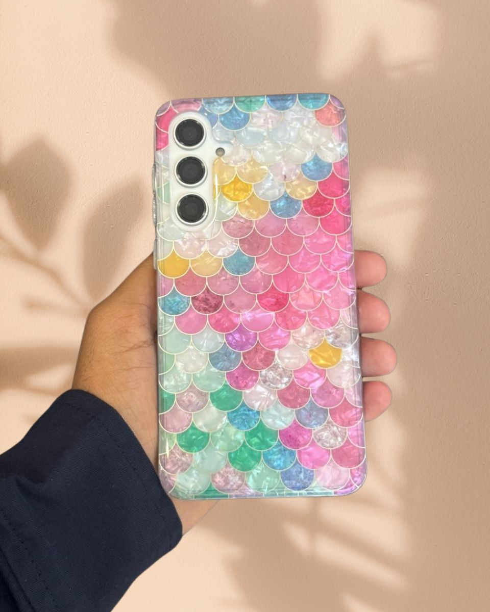 Samsung Galaxy S25 Mermaid Pattern Glossy Cover - protective case detail