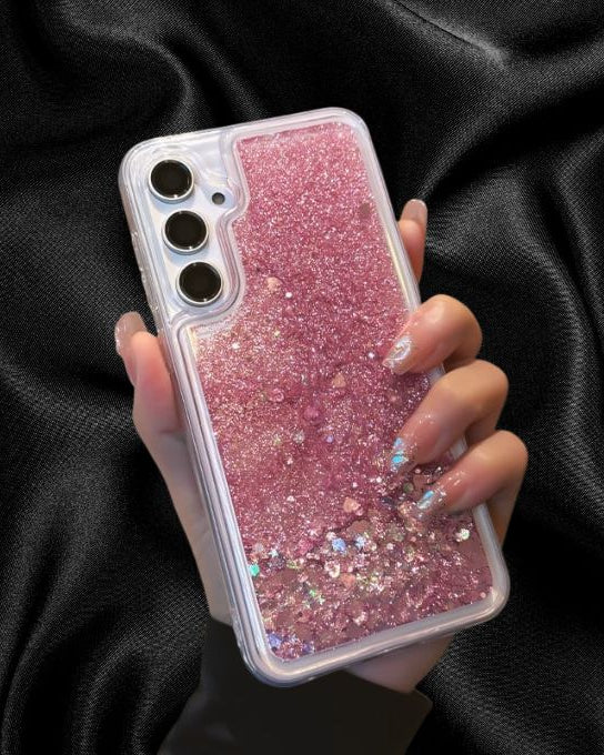 Elegant Moving Hearts Glitter Quicksand Cover iPhone cover – JustAndBest India