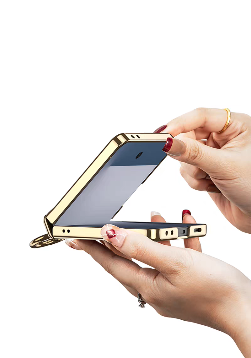 Samsung Galaxy Z Flip 5 Gold Electroplated Croco Leather Cover() - colour options