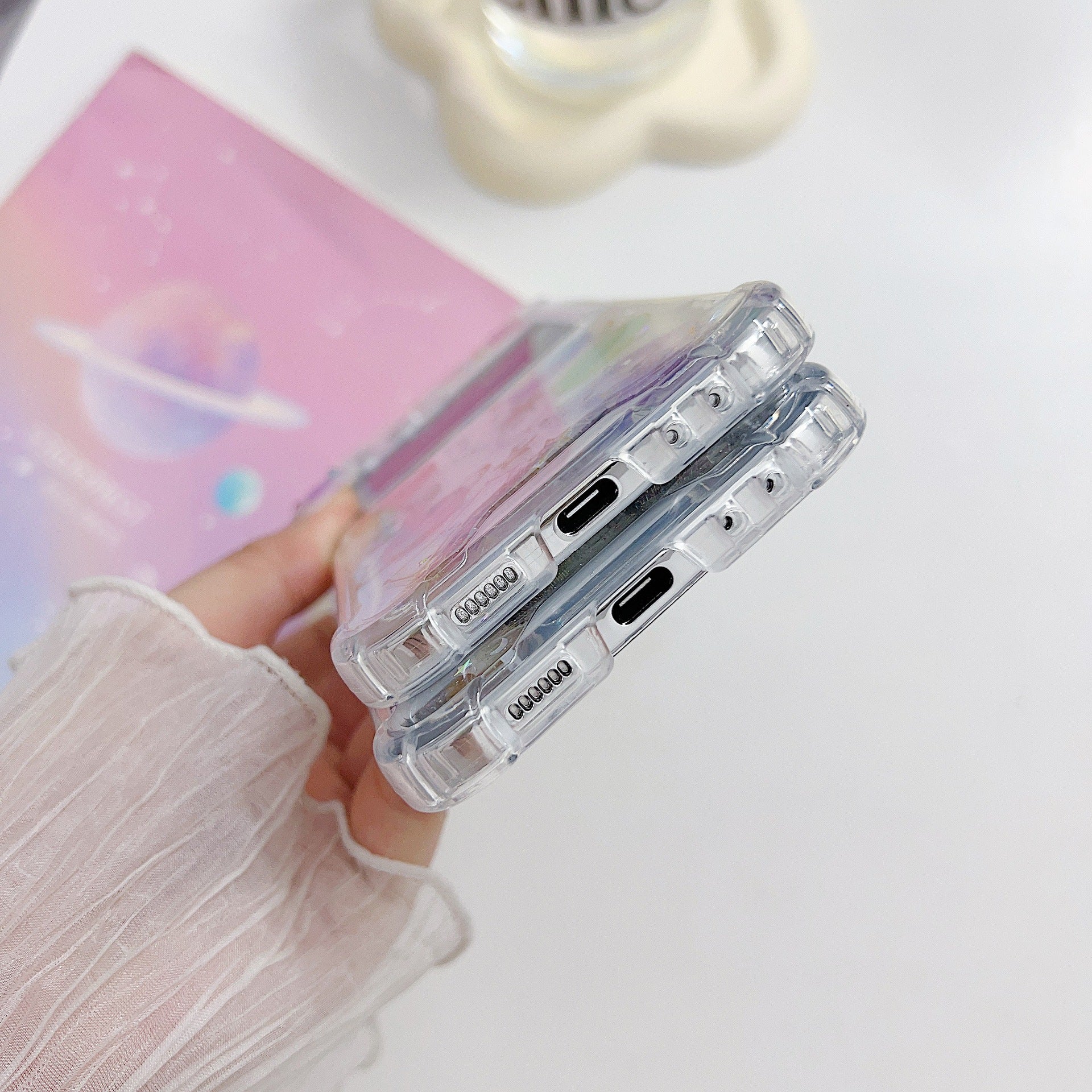 Samsung Galaxy Z Flip 7 Stars and Planets Transparent Cover - colour options