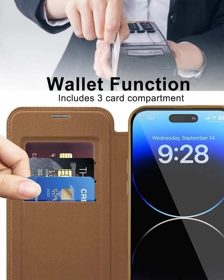 Gold Electroplated Premium Leather Luxury Flip Case iPhone cover – JustAndBest India