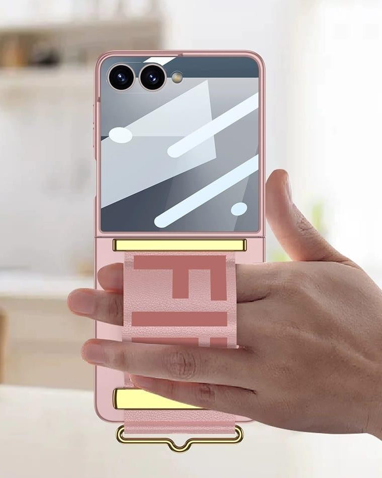 Samsung Galaxy Z Flip 7 Hand Strap Pink Matte Cover () - protective case detail