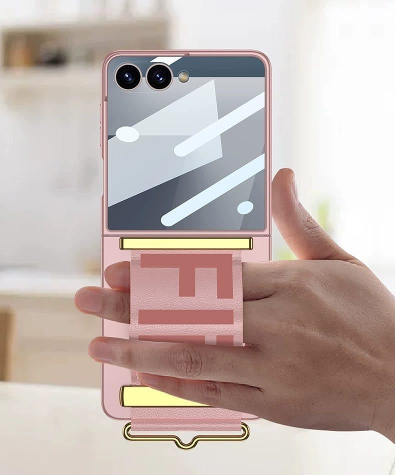 Samsung Galaxy Z Flip 7 Hand Strap Pink Matte Cover () - protective case detail