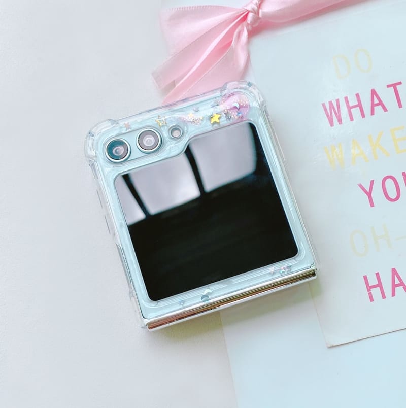 Samsung Galaxy Z Flip 7 Stars and Planets Transparent Cover - lifestyle