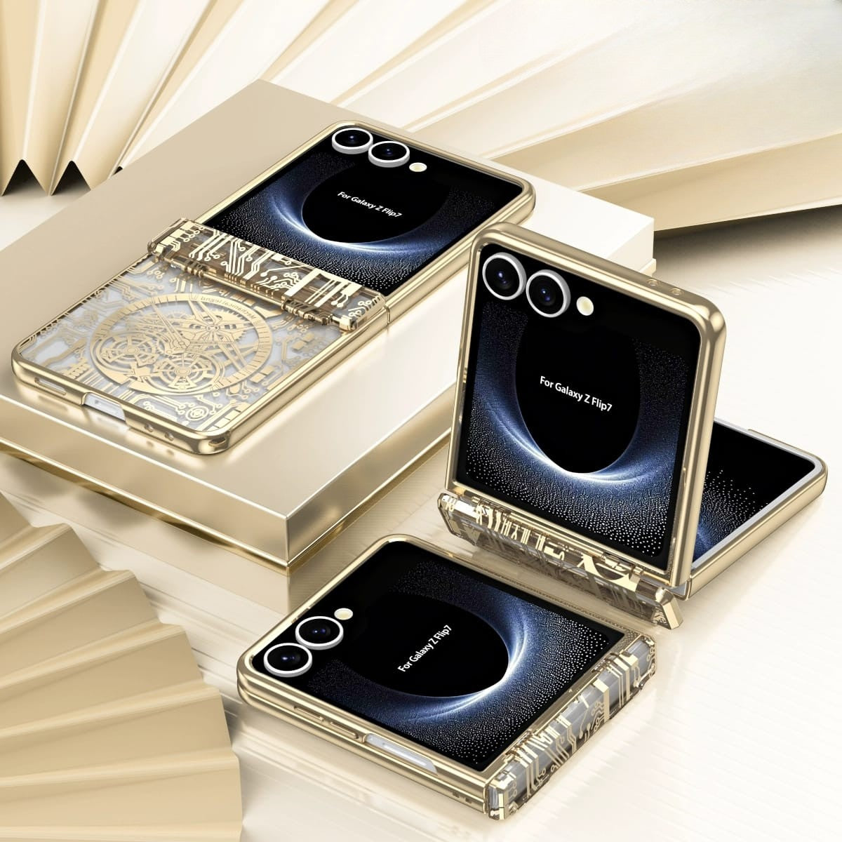 Samsung Galaxy Z Flip 7 Electroplated Circuit Cover | Gold Edition